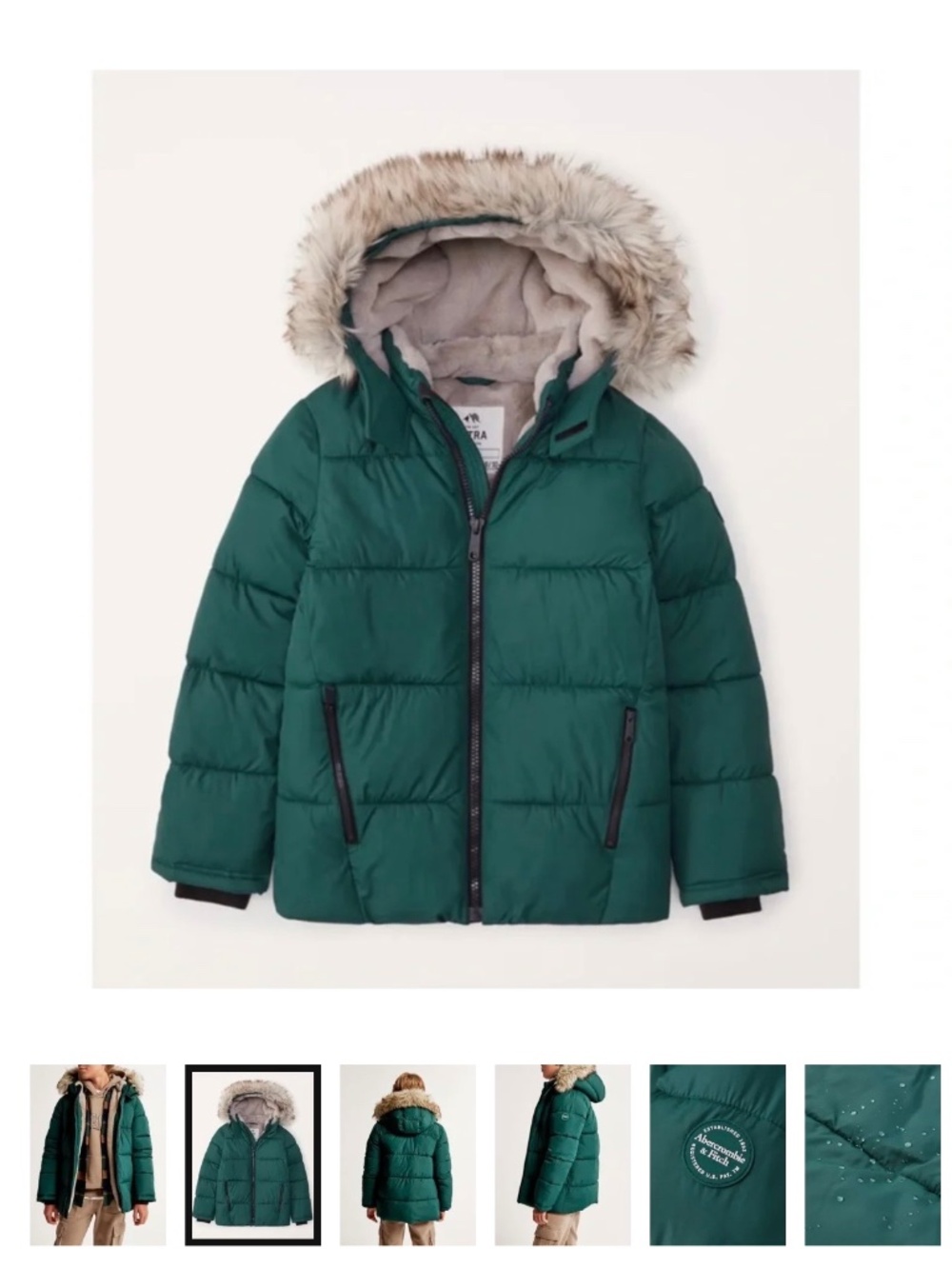 Abercrombie kids boys ultra puffer coat